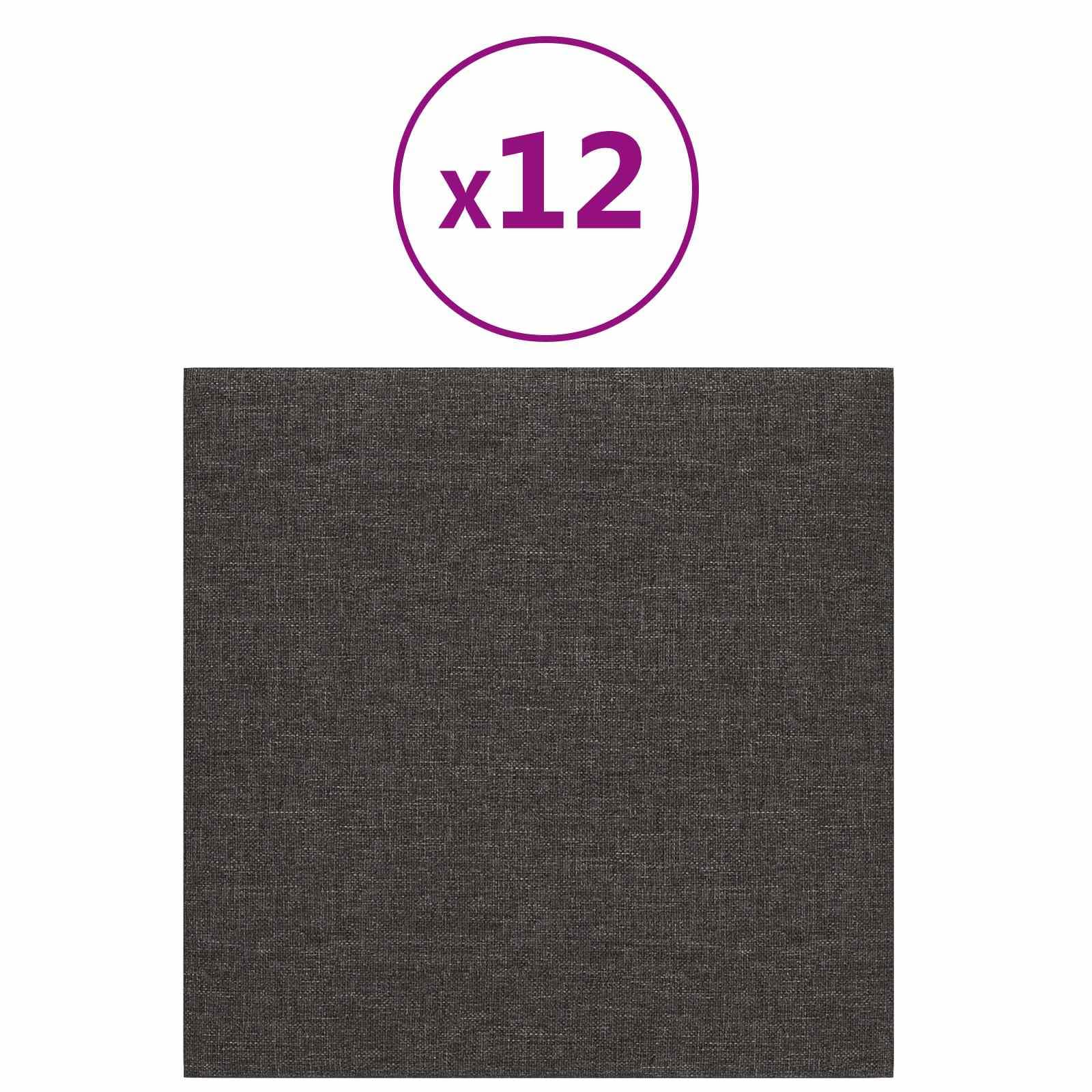 Zagłówek ścienny 12-częściowy ciemnoszary materiał 30 x 30 cm okładzina ścienna panel ścienny okładzina ścienna renowacja salonu panel akustyczny do wilgotnych pomieszczeń ochrona przed