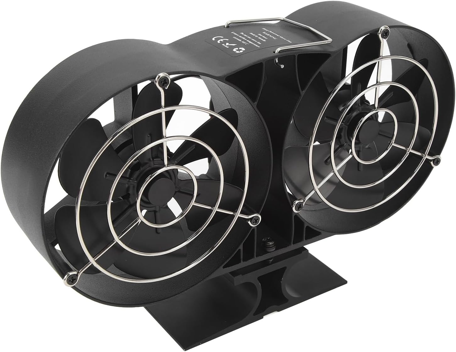 Walfront Fireplace Fan, Aluminum, Dual Motors, Efficient Airflow, Circulating Heat for Wood Burning Stove, Ideal for Home and Gazebo