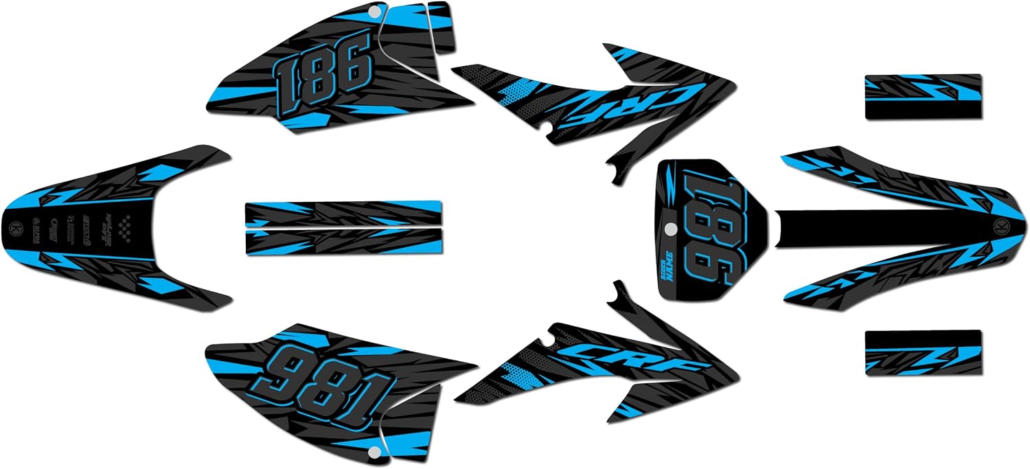 Graphics Kit for Honda CRF150F / CRF230F (2008-2014) Twitch Series Red 16 Mil - On/Off the Road - Dirt Pit Bike Motorcycle Sticker, Dirtbike Racing Decal Motocross Accessories no-Plastics
