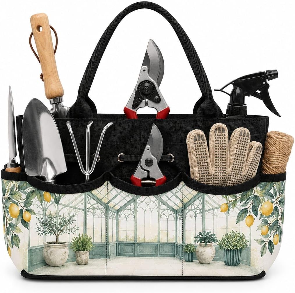 Citrus Glass Watercolor Garden Tool Bag Organizer for Yard in Summer