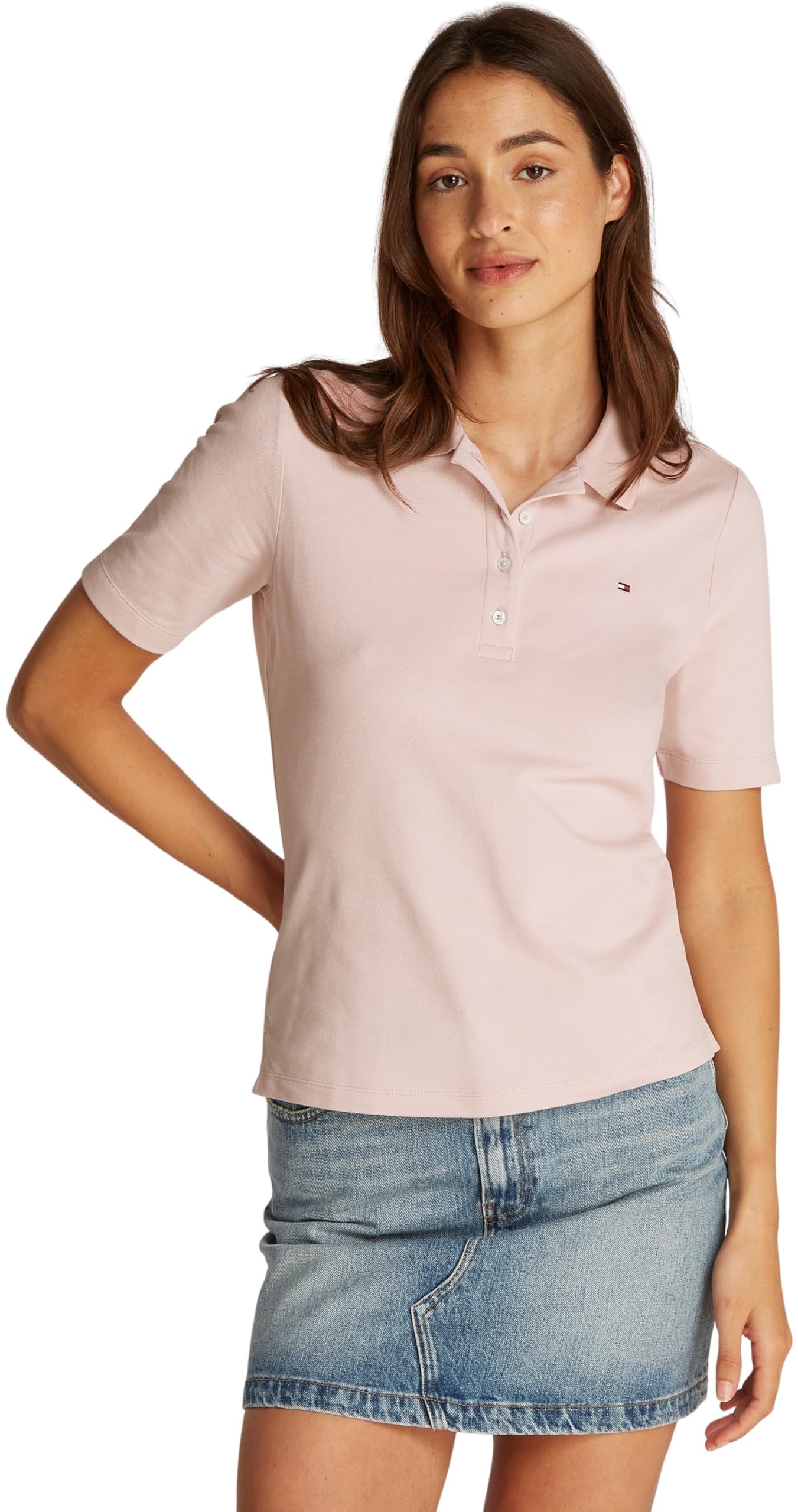Tommy Hilfiger Damen Poloshirt Kurzarm 1985 Pique Regular Fit