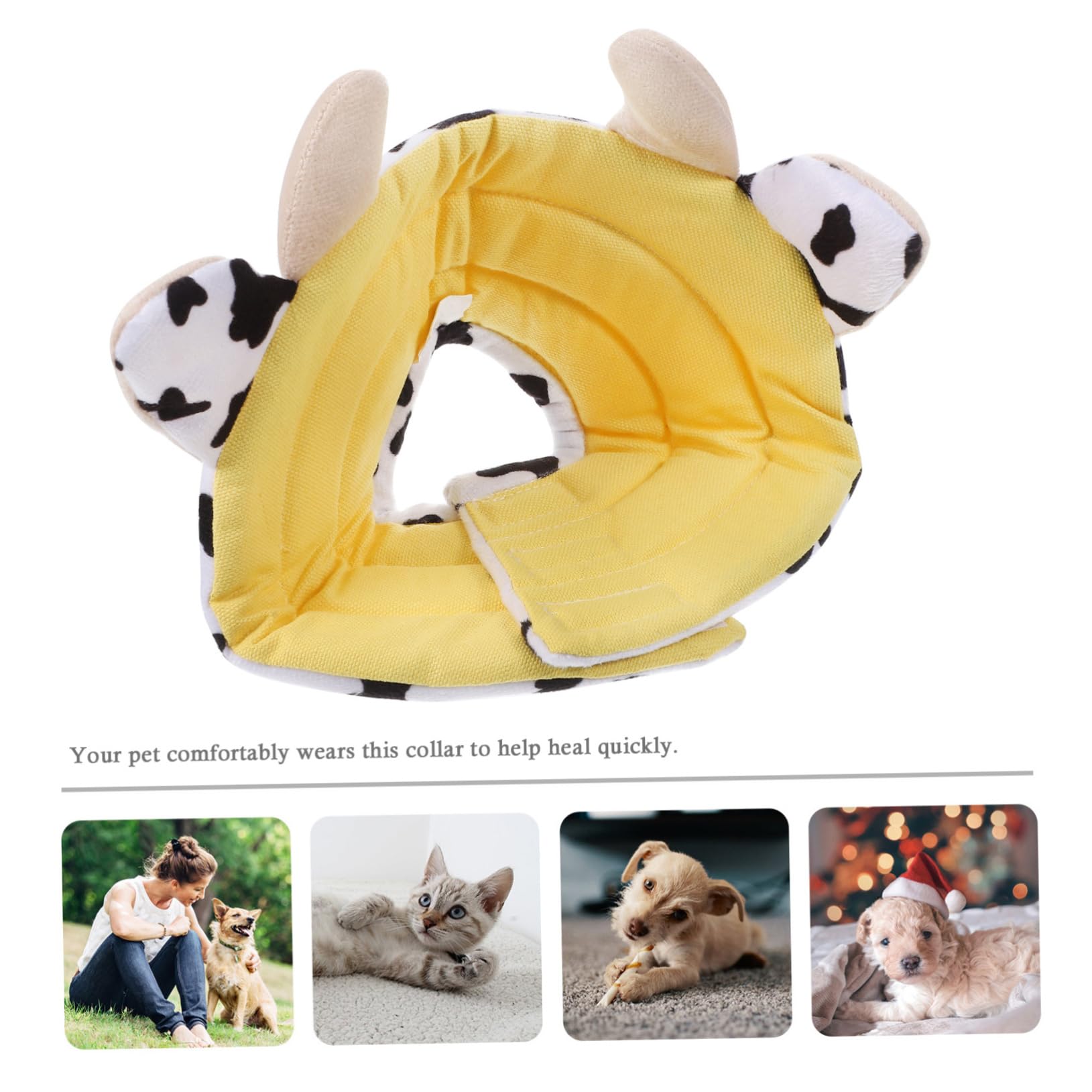 Milisten 3piezas Collar De Inflable para Mascotas Cono Protectivo para Perros y Gatos Diseño De Vaca Lavable y para y Cuidado