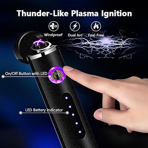 Miniatura 2 de Encendedor de arco recargable por USB, encendedor de plasma eléctrico, mini encendedor electrónico, encendedor de velas portátil, cilíndrico, caja