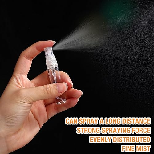 Miniatura 5 de Tanlade 300 botellas de spray de 0.17 onzas líquidas, botellas rociadoras de perfume de vidrio transparente, botella portátil recargable de viaje