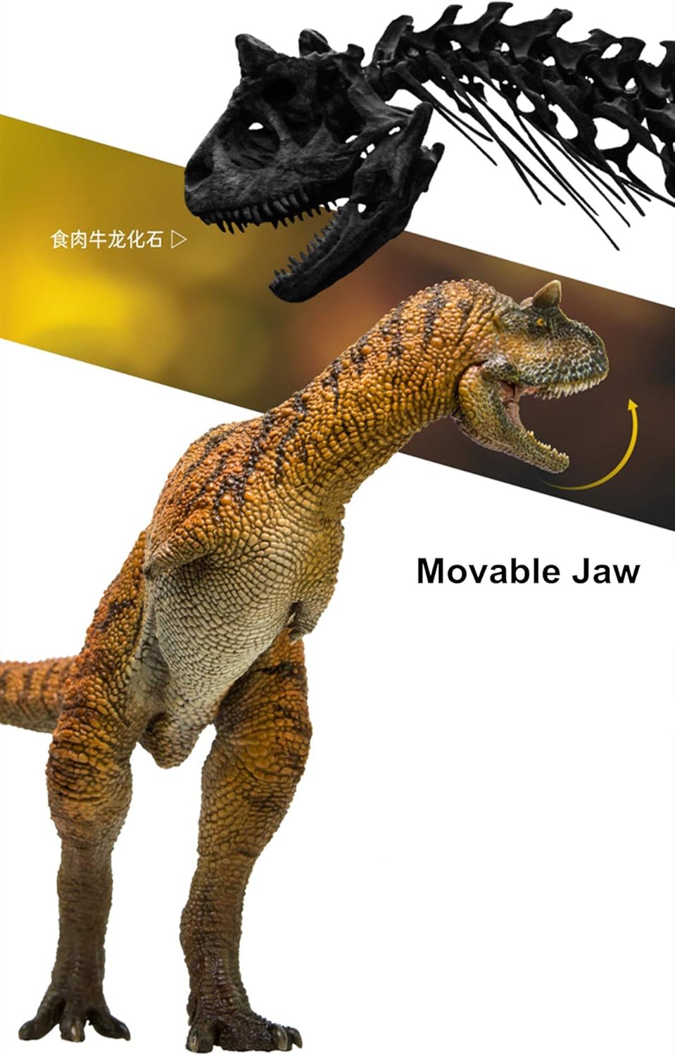 PNSO Carnotaurus Domingo Figure Realistic Ceratosauria Abelisauridae Dinosaur PVC Collector Toys Animal Art Model Decoration Gift for Adult