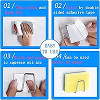 Vista 6 de 4 soportes de esponja de fregadero de alta calidad para cepillo de fregadero de cocina, acero inoxidable SUS304, impermeable, a prueba de óxido