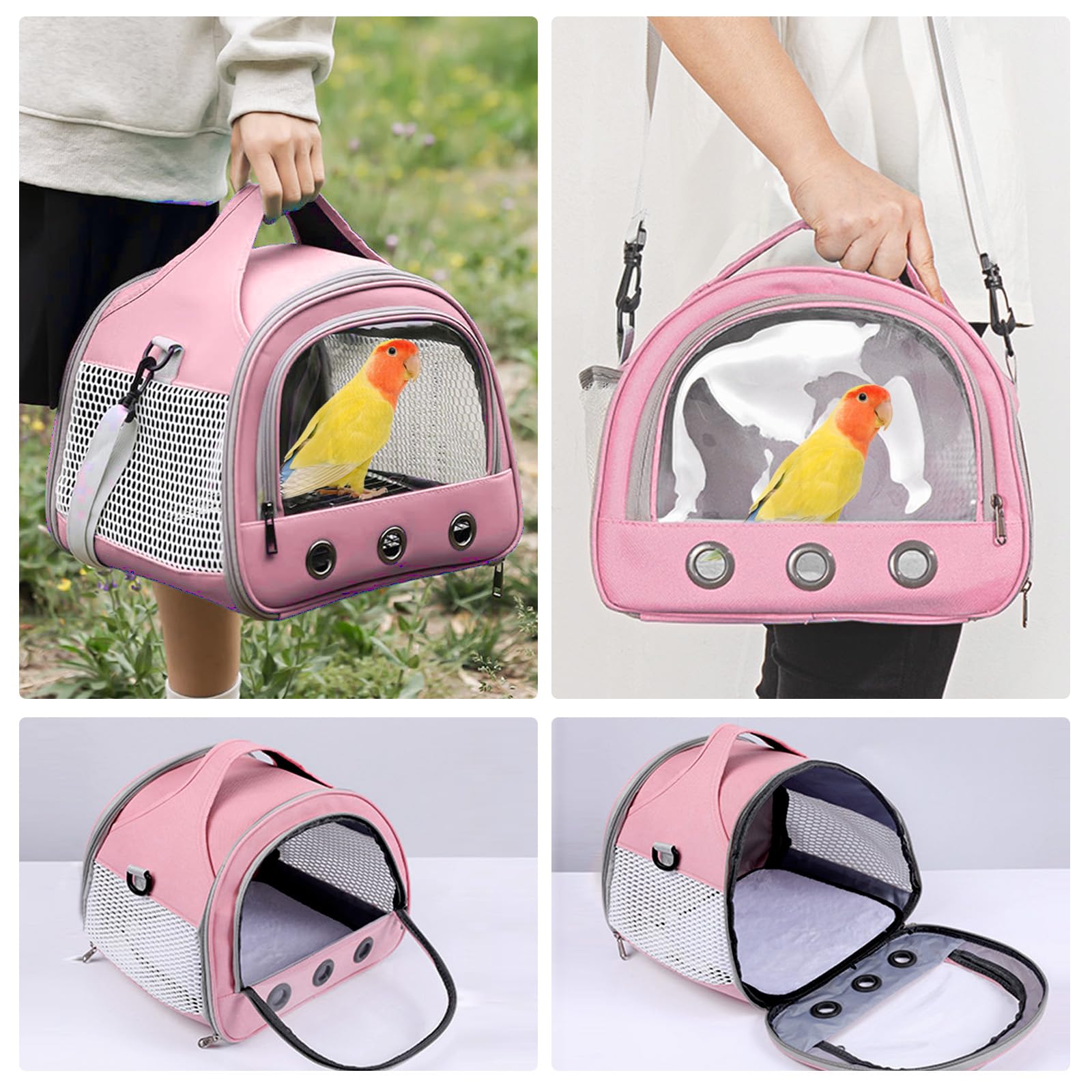 Sac de Transport pour Petits Animaux, Sac Transport Chat Chien, Cage Transport Lapin, Sac Chat Portable, Sac Voyage Chat Pliable, Sac de Voyage pour Animal, pour Oiseaux, Chatons, Chiots, Hamsters (P)