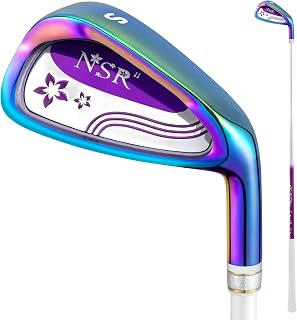 PGM Women's Golf Iron - Right Handed Single Club for Beginner Practice & Competition, #5, #6, #7, #8, #9, SW, P, CNC Face, Lightweight Carbon & Steel Shaft