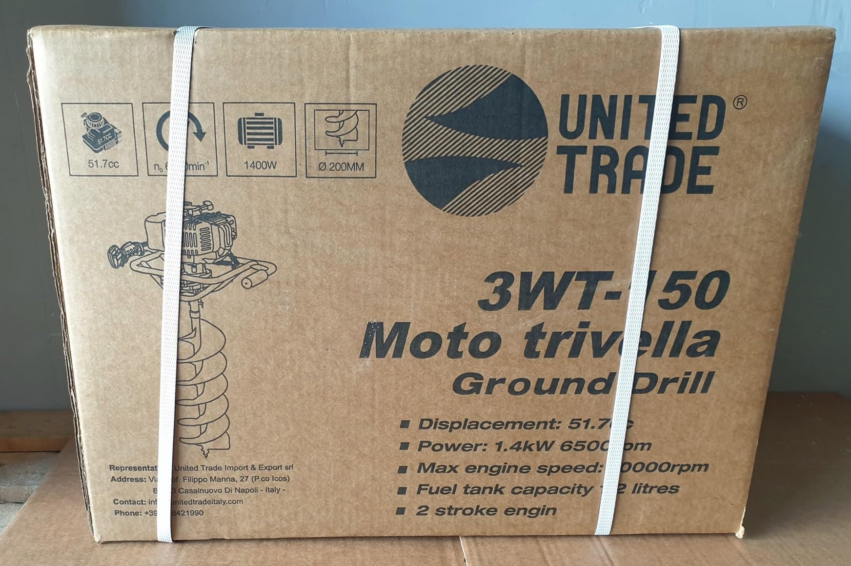 MOTOTRIVELLA AMMORTIZZATORE +PROLUNGA +OCCHIALI +CUFFIE ASCOPPIO 52ccUNITED TRADE