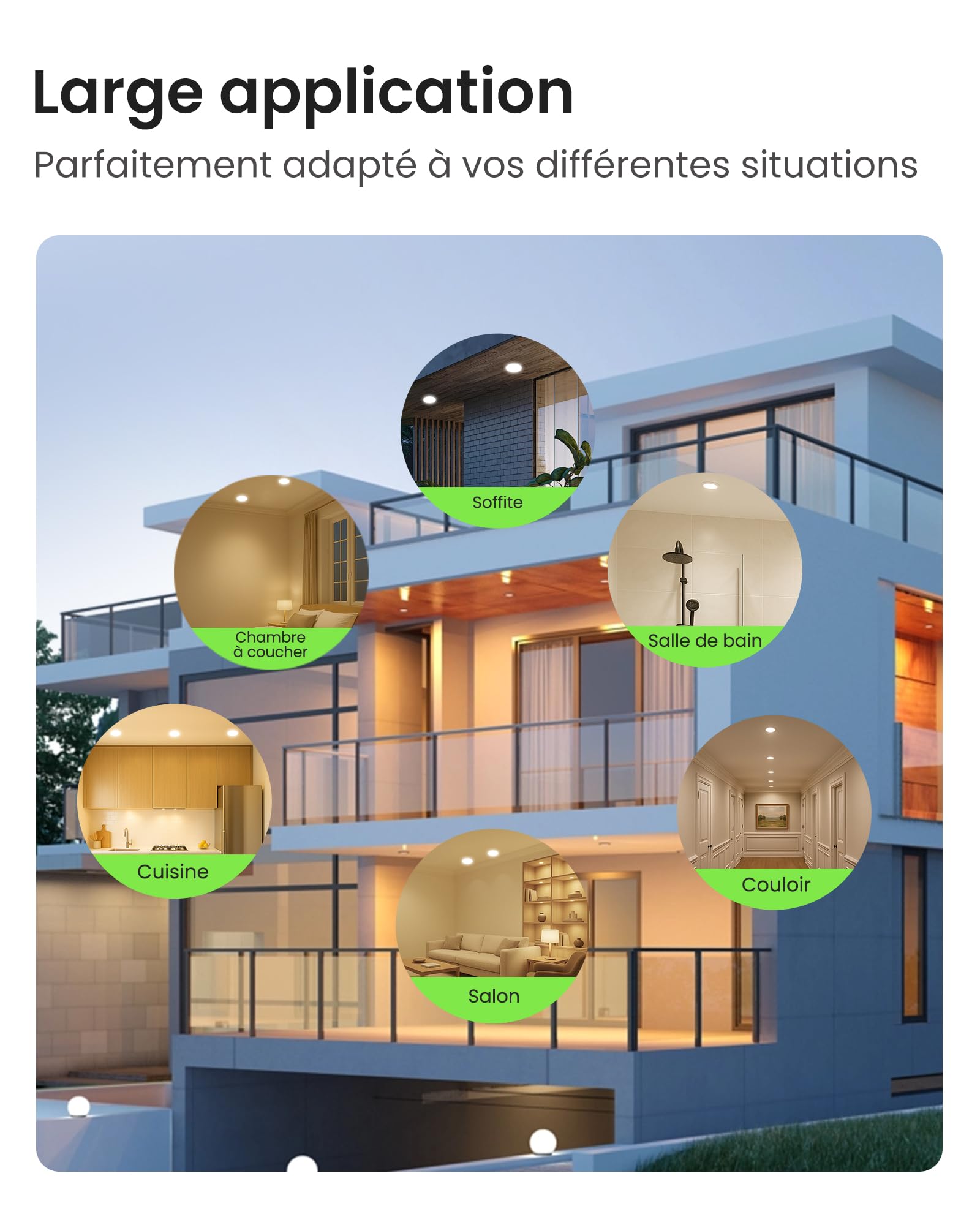 LED Spot Encastrable Extra Plat 230V, 10W 800 Lumen Dimmable Rond Ultra Slim éclairage Plafond Encastré, Blanc Chaud 3000K Blanc Neutre 4000K Blanc Froid 6500K Pour Salle de Bain, Cuisine, Lot de 12
