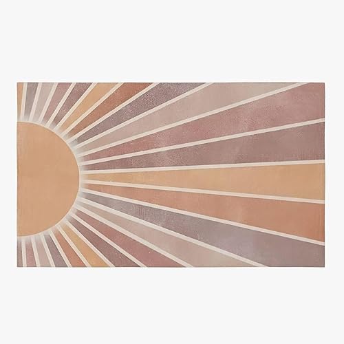 Miniatura 10 de JIVATU Alfombra artística abstracta geométrica naranja y gris, alfombra moderna de graffiti antideslizante para interiores, para sala de estar,