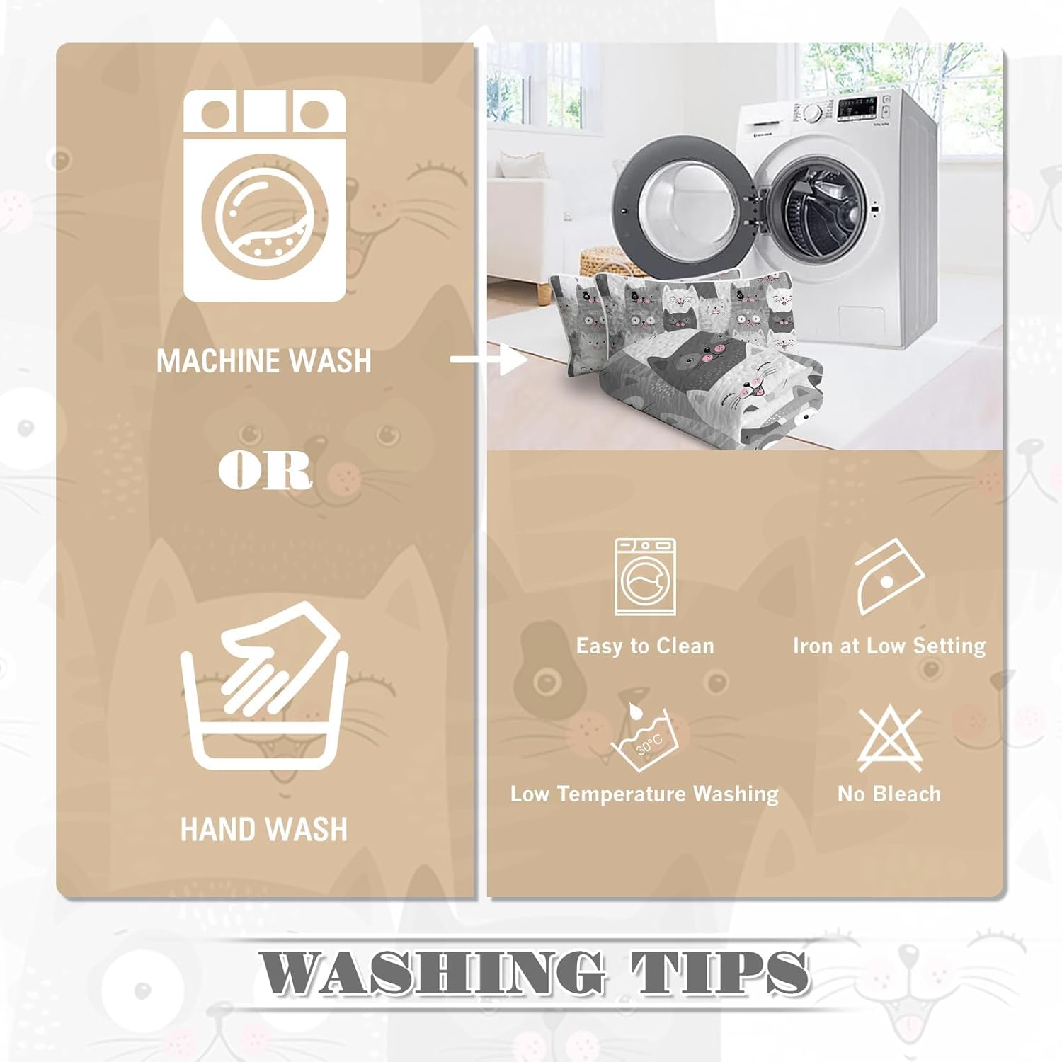 BlessLiving Grey Cat Quilt Set King(108"x96"), 3 Pieces Lightweight Cartoon Kitten Pattern Quilt Bedspread, 3D Kawaii Cats Bedspread Comforter All-Season for Women Girls Kids Cat Lover