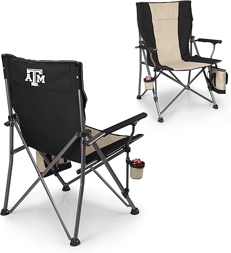 PICNIC TIME NCAA Big Bear XXL - Silla de campamento con enfriador, silla de playa resistente, capacidad de 500 libras, silla de campamento con bolsa