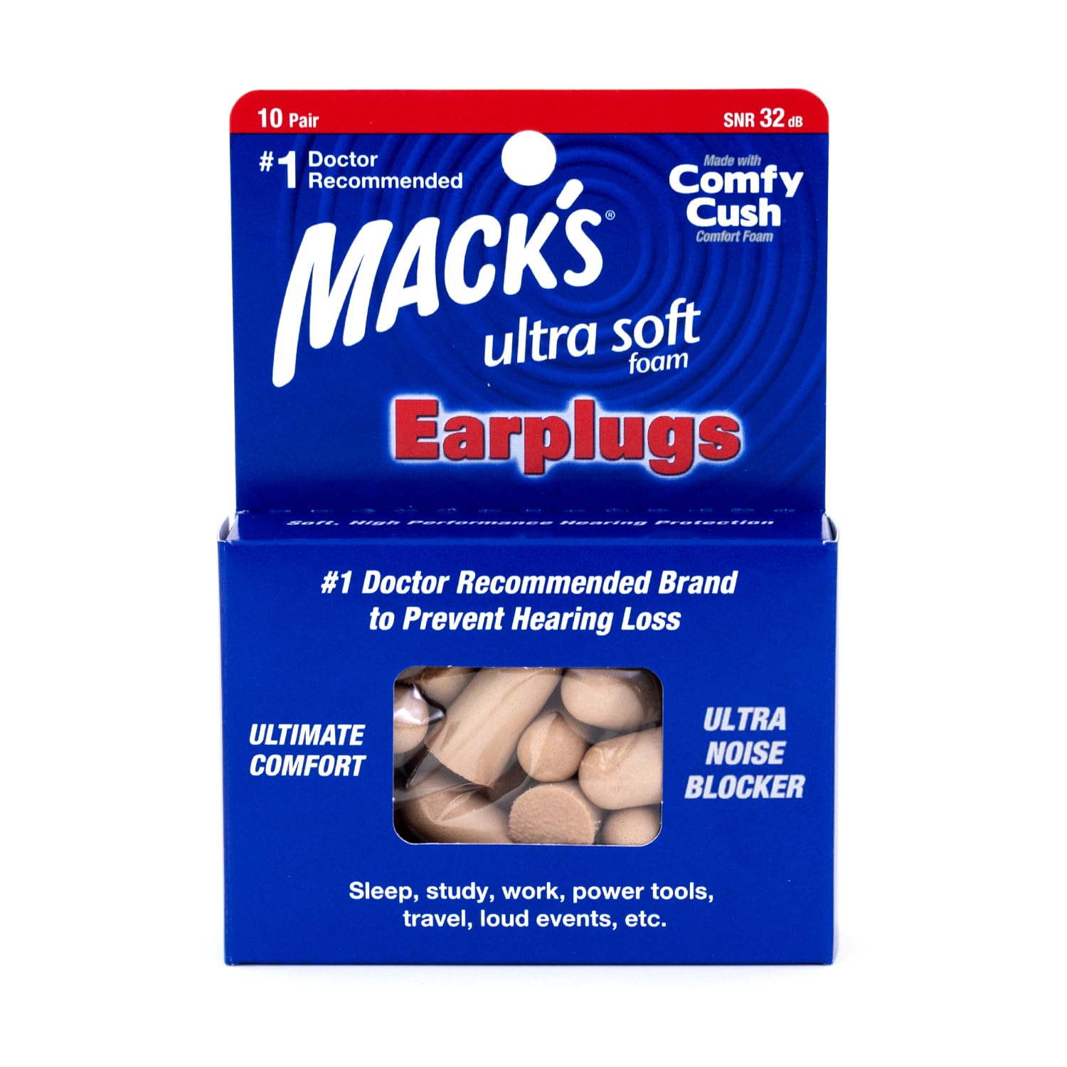 Mack's Ultra Soft Foam Earplugs 10 Pairs