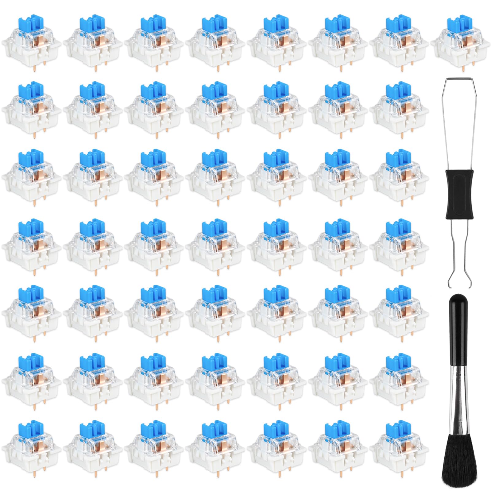 Deftomo 50 Pcs Blue Clicky