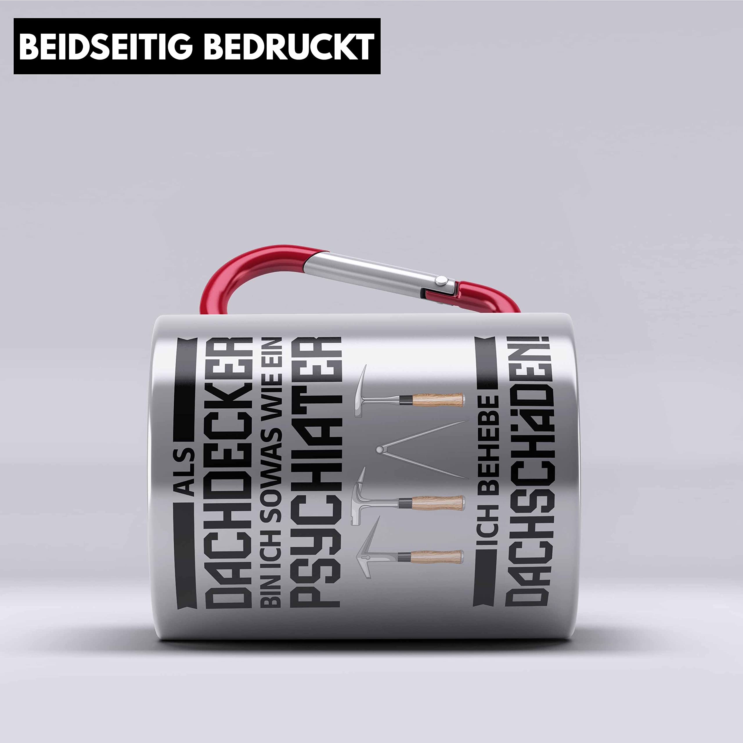 Lustige Dachdecker Tasse – Geschenkidee Für Dachdecker-Meister, Spülmaschinenfest, Beidseitig Bedruckt (Rot)