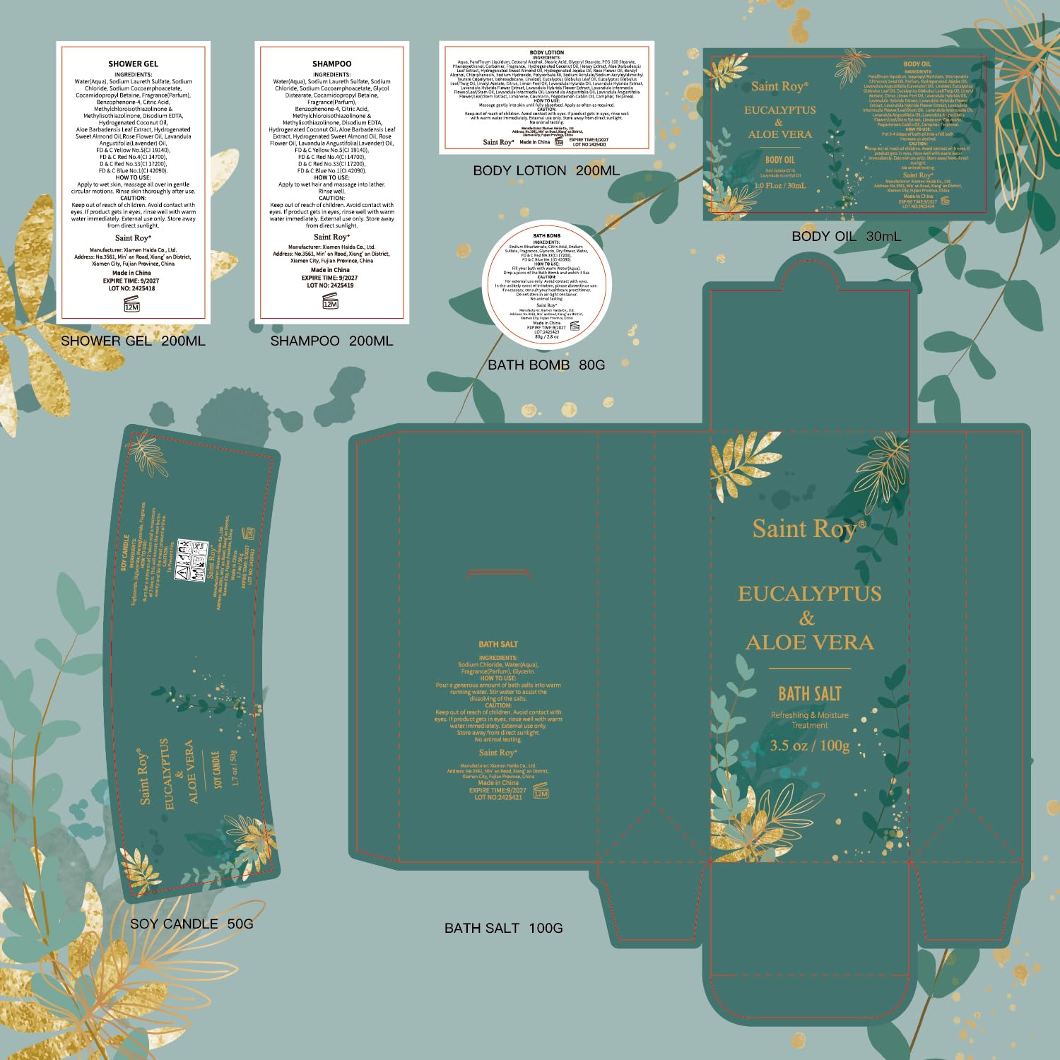 Spa Gift Basket Luxury bath and body Basket, Christmas Gifts for Women Her him, Bath Baskets for Women, 8 pcs Eucalyptus Aloe Spa shower gift, Birthday Gifts bath kit, Self Care Bath Gift Set - Image 8