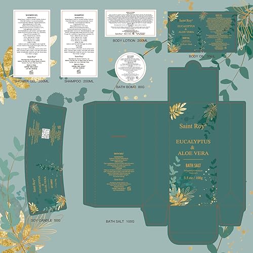 Miniatura 8 de Cesta de regalo de spa, cesta de baño y cuerpo de lujo, regalos de Navidad para mujeres, ella él, cestas de baño para mujeres, 8 piezas de