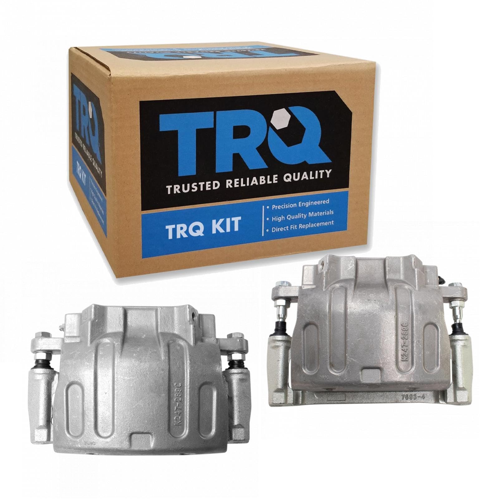 TRQ Front Driver and Passenger Side Brake Caliper Set Caliper Brackets