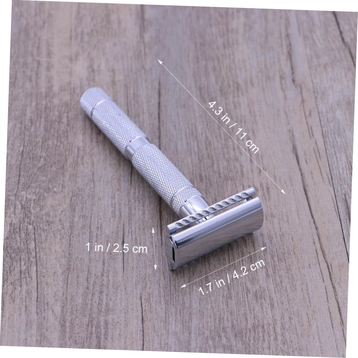 SHERCHPRY 3 Pièces Rasoir de Acier Inoxydable à Double Lame pour Hommes Conçu pour Rasage à Domicile Salon une Prise Texturée pour Plus de Confort
