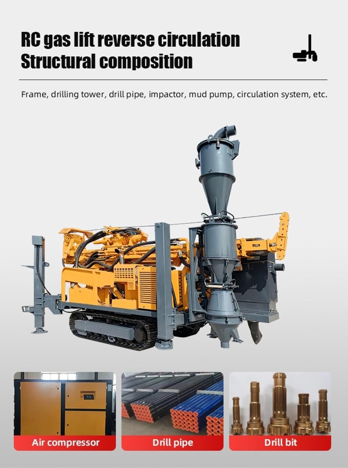 Reverse Circulation Drilling Rig for Deep and Large Diameter Holes Flexible Configuration Customizable Design Stable Operation High Efficiency System for Construction and Mining Projects