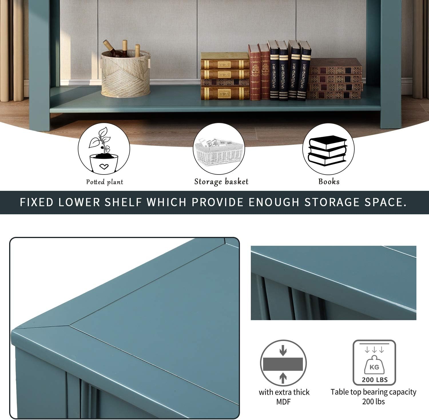 引き出し4つと棚1つ付きのエクストラロングナローコンソールテーブル エントリーテーブル ソファテーブル ビュッフェテーブル 収納引き
