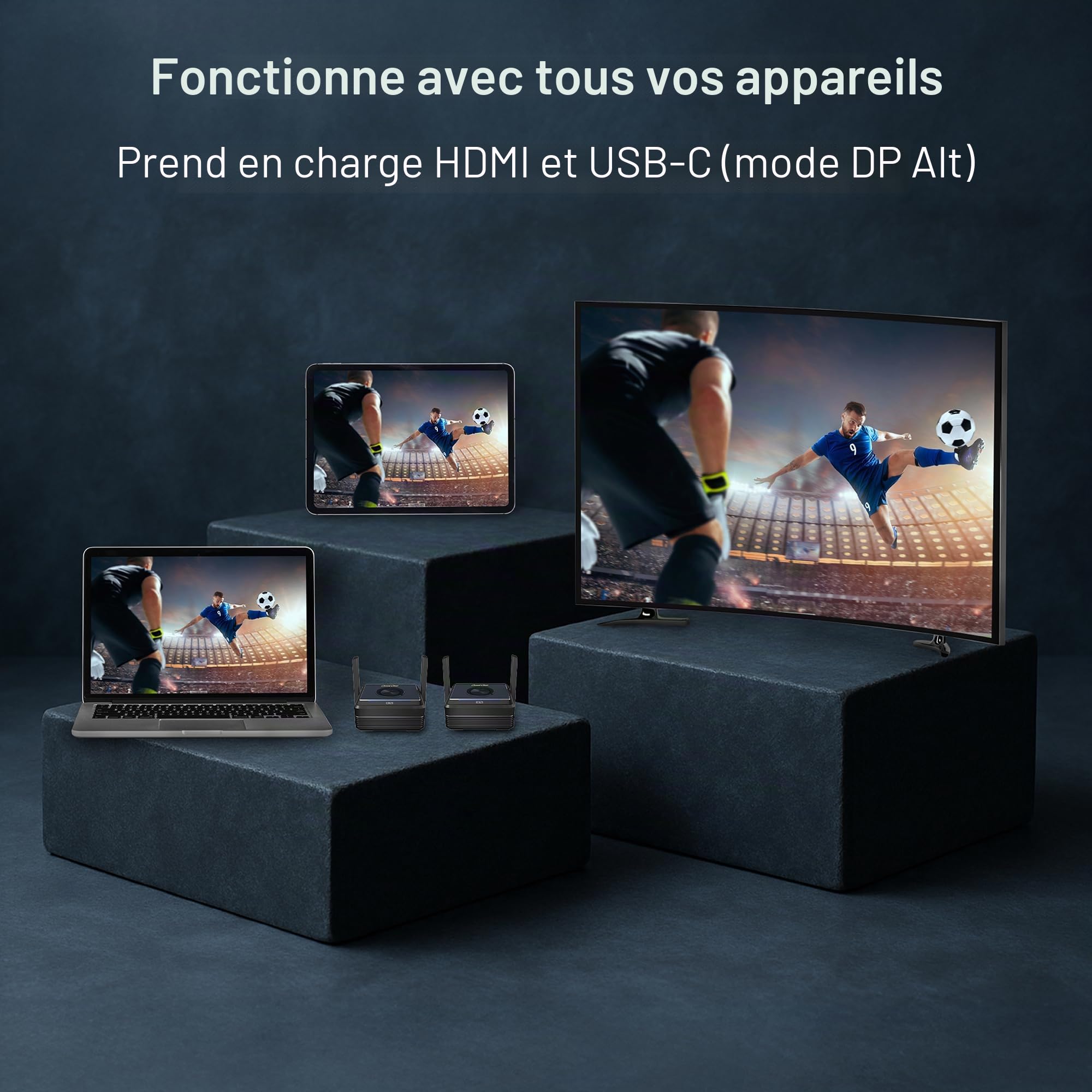 EZCast Omni One Extendeur HDMI sans Fil – Dongle HDMI 4K pour écran Mirroring, AirPlay, Miracast, DLNA – Compatible avec iOS, Android, Windows, MacOS, Smart TV et projecteurs
