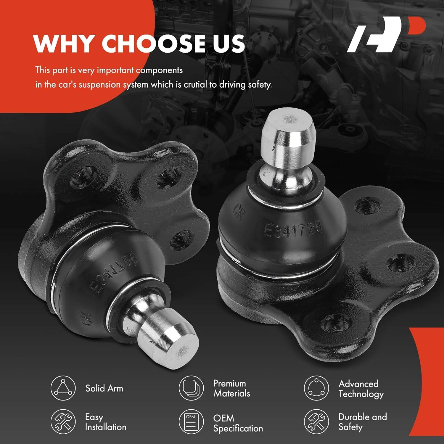 A-Premium 2 x Front Lower Ball Joint, Compatible with Saturn Astra 2008-2009 & Cadillac Catera 1997-2001