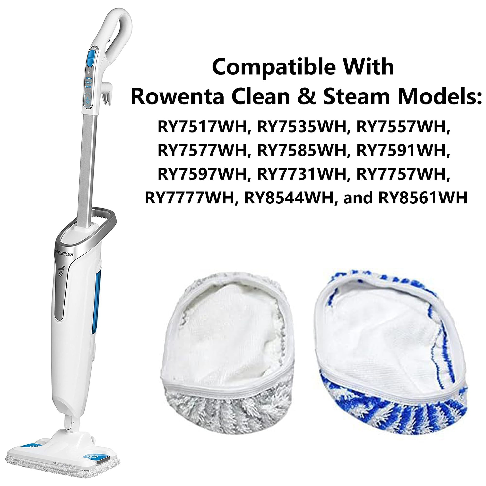 Lot De 2 Lingettes Microfibre Pour Rowenta Clean & Steam - Compatibles RY7517, RY7535, RY7577 Etc.