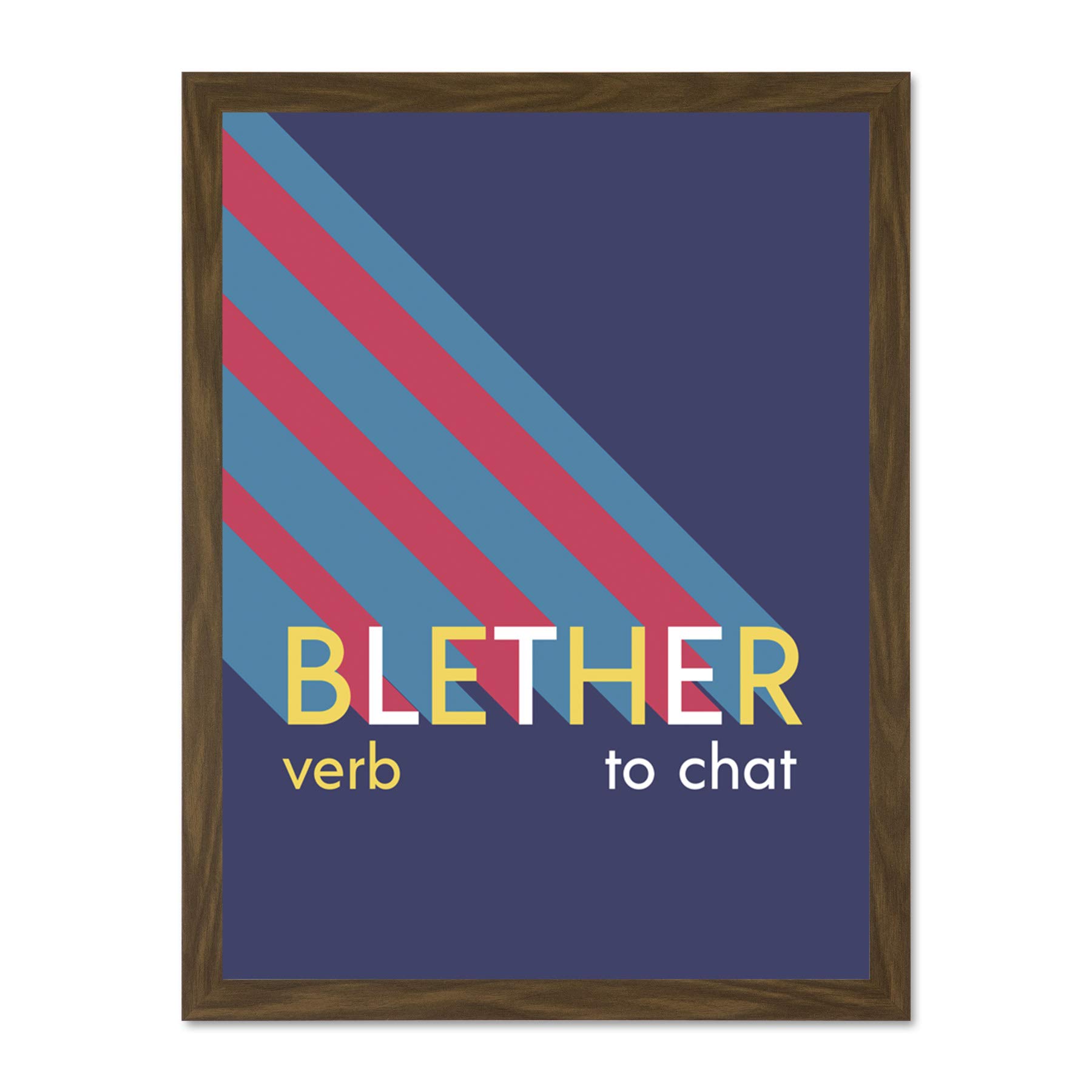 Wee Blue Coo Scottish Definition Blether 18x24 Large Framed Art Print Poster Wall Decor 18x24 inch