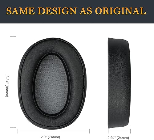 Miniatura 8 de SOULWIT Almohadillas de repuesto para auriculares Sony WH-H900N (oreja en 2 inalámbricos) y MDR 100ABN (h.Ear on Wireless) con cancelación de ruido,