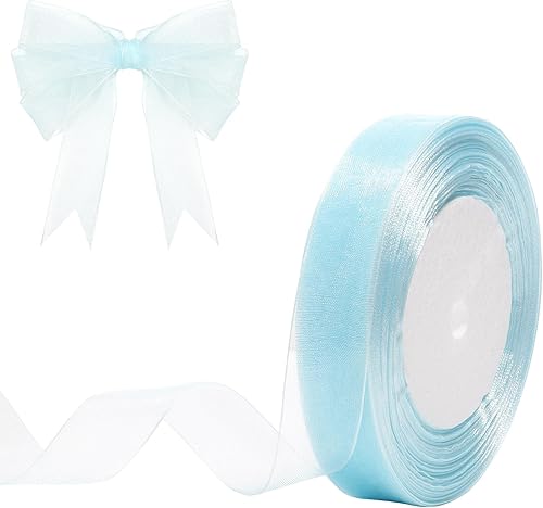 Cinta de organza transparente de 34 de pulgada, 50 yardas, cinta de gasa para envolver regalos, decoración de Navidad, Halloween, ramo de boda y