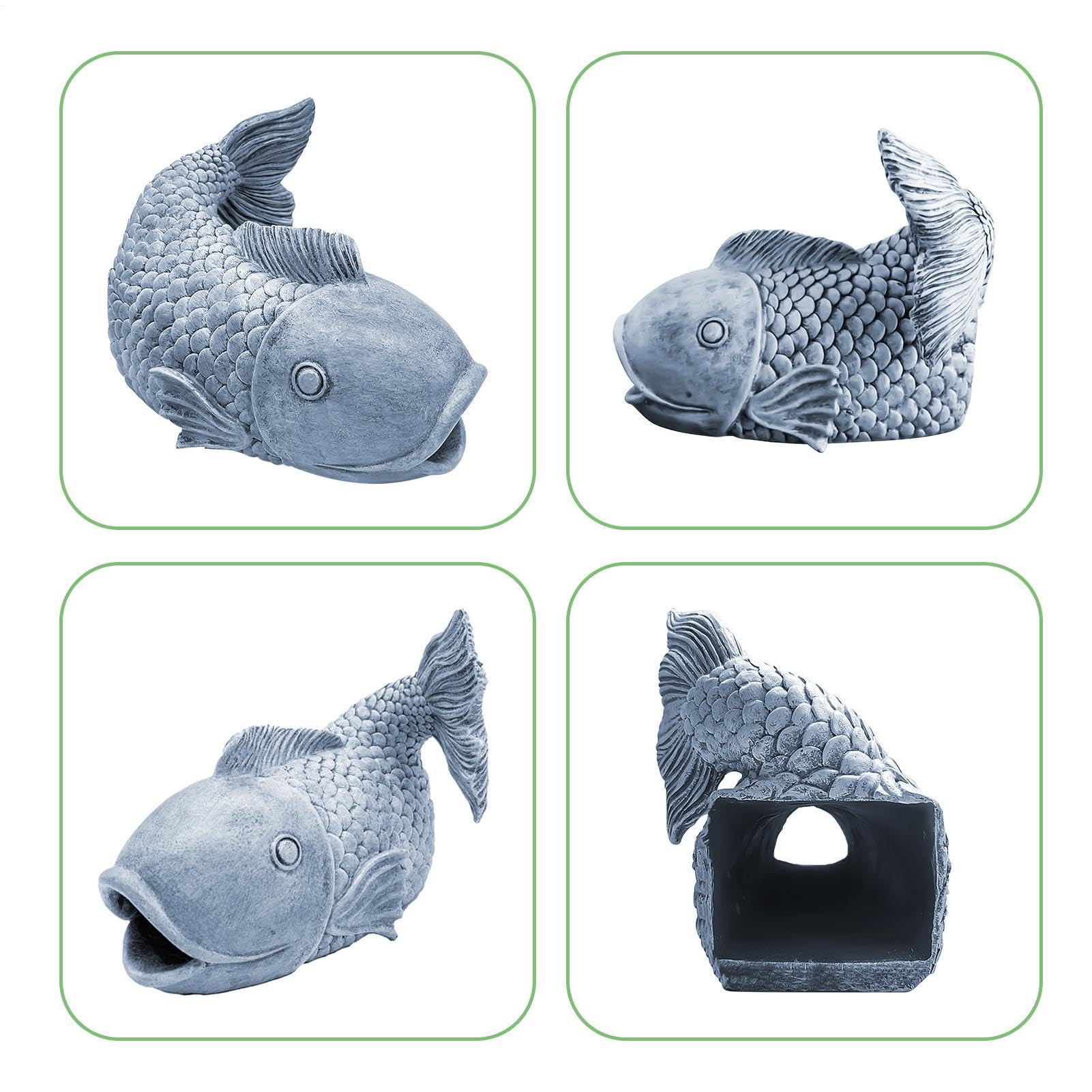 Générique Wasserspeier für Regenrinne, Fisch – Harz 21 x 14 cm | Erweiterung | Dekorative Gartenskulptur Wasserabweiser für Rasen Hof Terrasse Bewässerung Außen Haus Pro