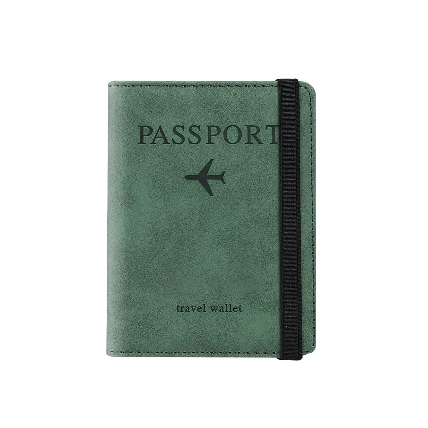 Passport Holder Travel Wallet Organiser, Passport Case with PU Leather Travel Document Holder for Men & Women Travel Accessories (Green)-image-4