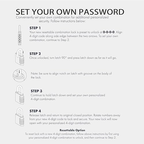 Miniatura 6 de TSA Cerraduras para equipaje, cerradura de combinación para casillero, combinación de candado de 3 dígitos, candado pequeño combinado para casillero