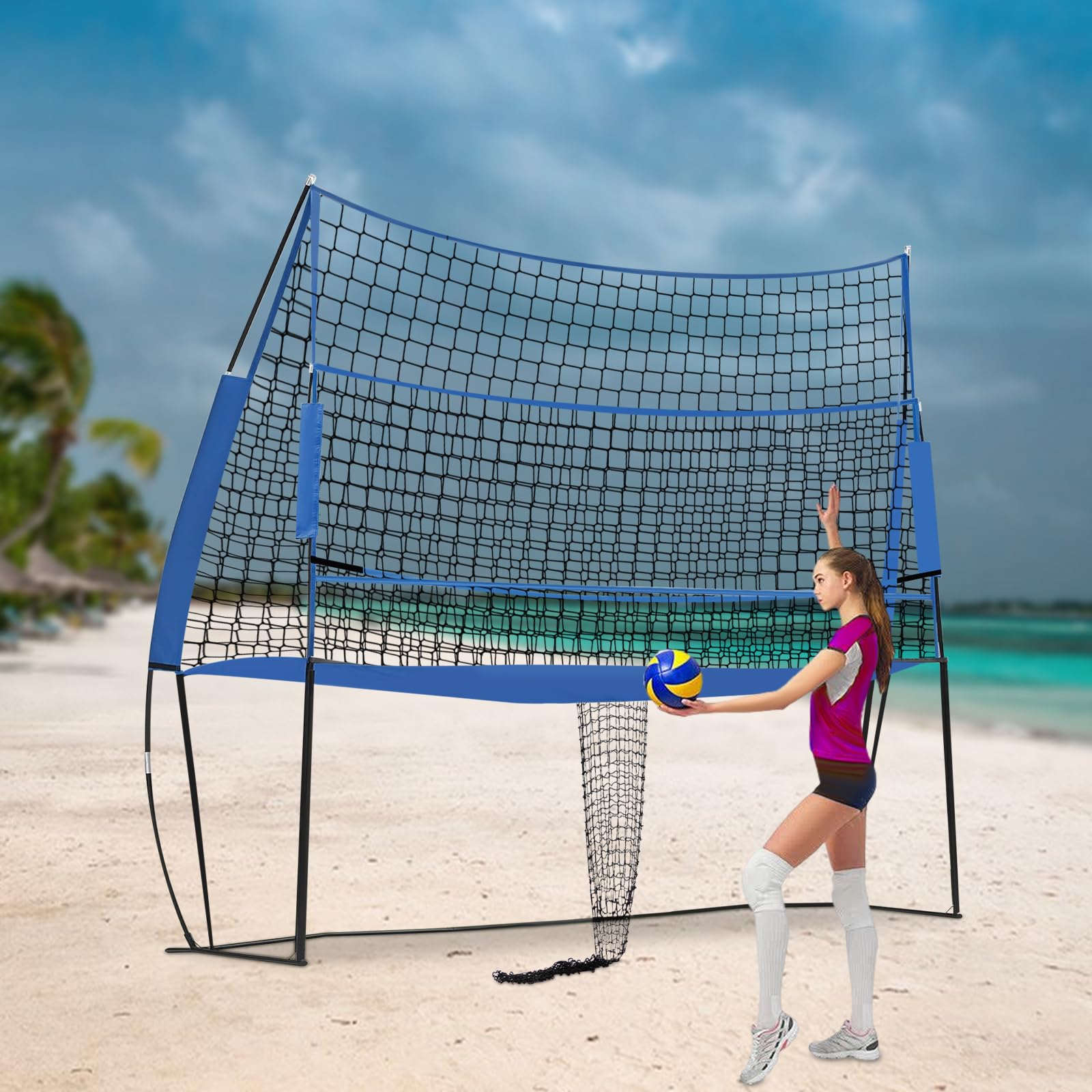 Red De Entrenamiento De Voleibol, Red De Práctica, Red De Equipamiento Profesional Ajustable, Para Jardín, Exterior, Interior, Piscina, Playa, Bádminton, Tenis