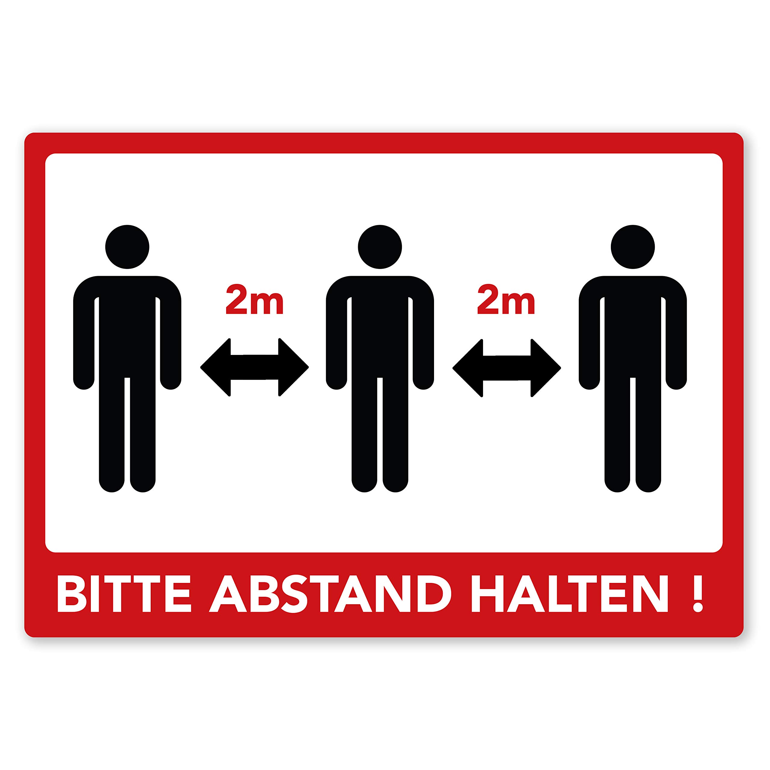 „Bitte Abstand Halten“ Schild – 14,8x10,5 Cm, Silber, Selbstklebend & Wiederverwendbar