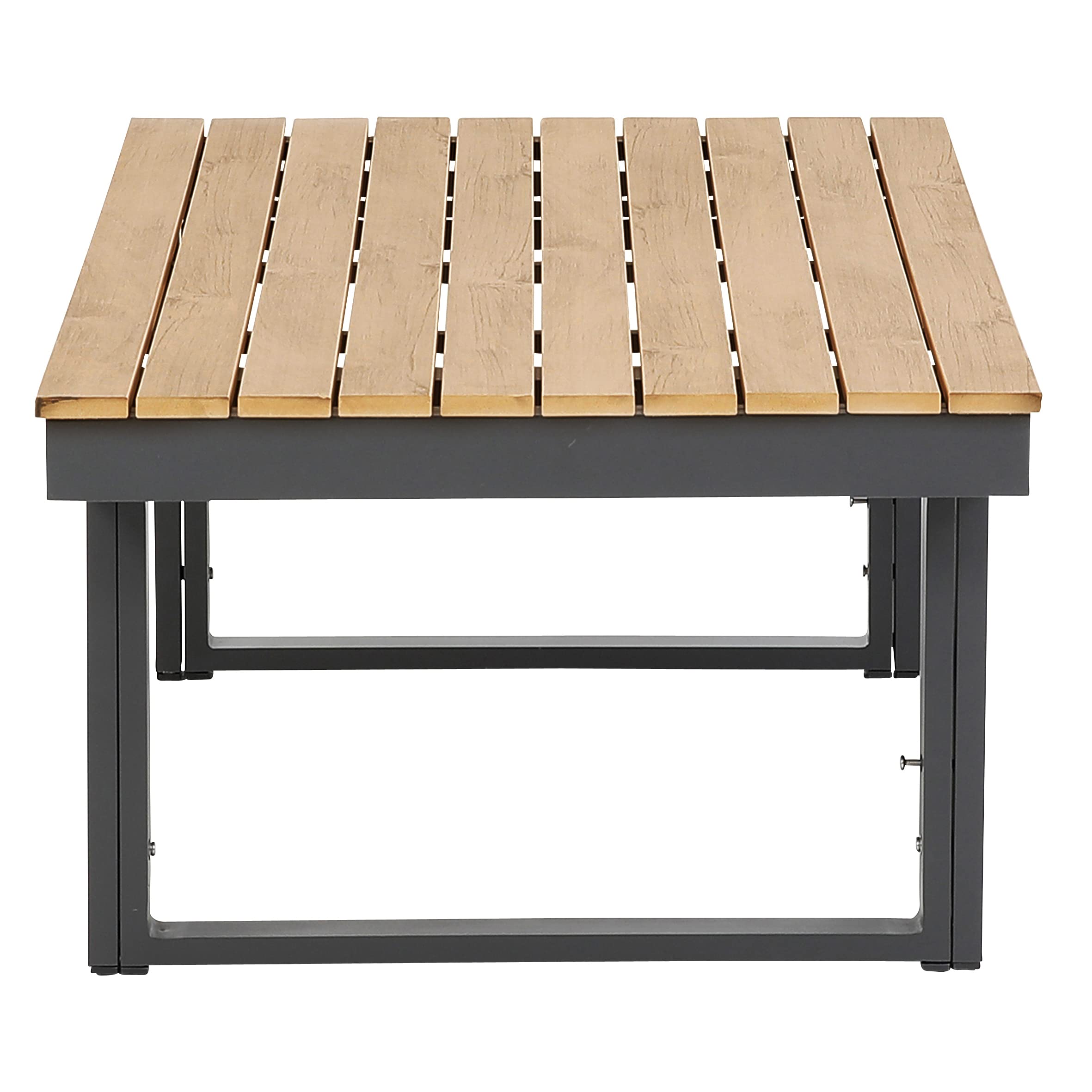 greemotion Salon de Jardin Modulable San José, Mobilier de Jardin en Aluminium 5 Places, Canapé d’Angle Extérieur et Table, Coussins Inclus, Anthracite