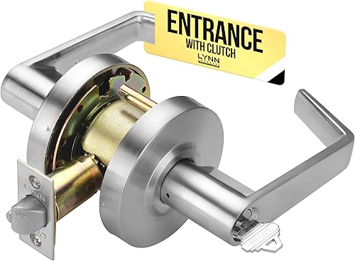 Miniatura 14 de LYNN HARDWARE Cerradura de puerta de palanca comercial de diseño medio/resistente, privacidad de baño con indicador de puerta, perilla de puerta de