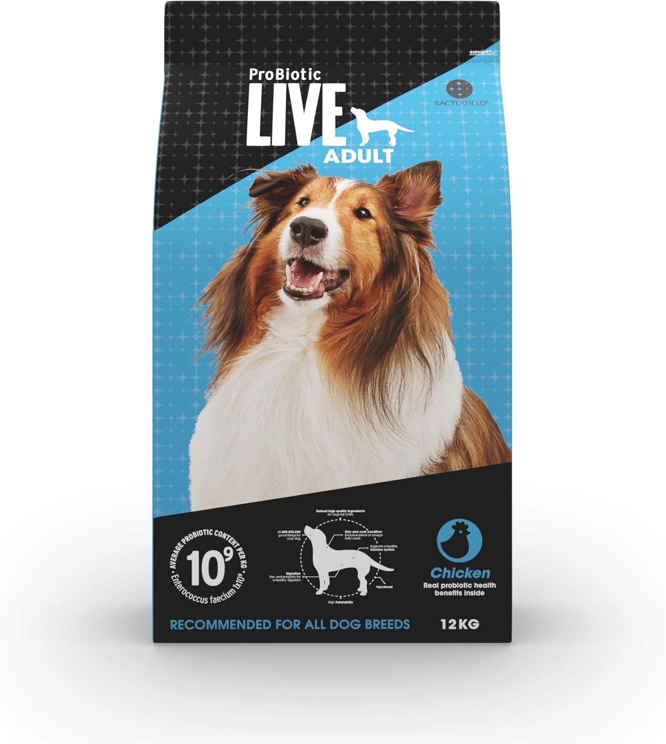 Amazon.co.jp ProBiotic LIVE チキン 全犬種 成犬用 特許取得 機能性スーパープレミアムドッグフード プロバイオティック ライブ 生きた細菌配合 無添加原料