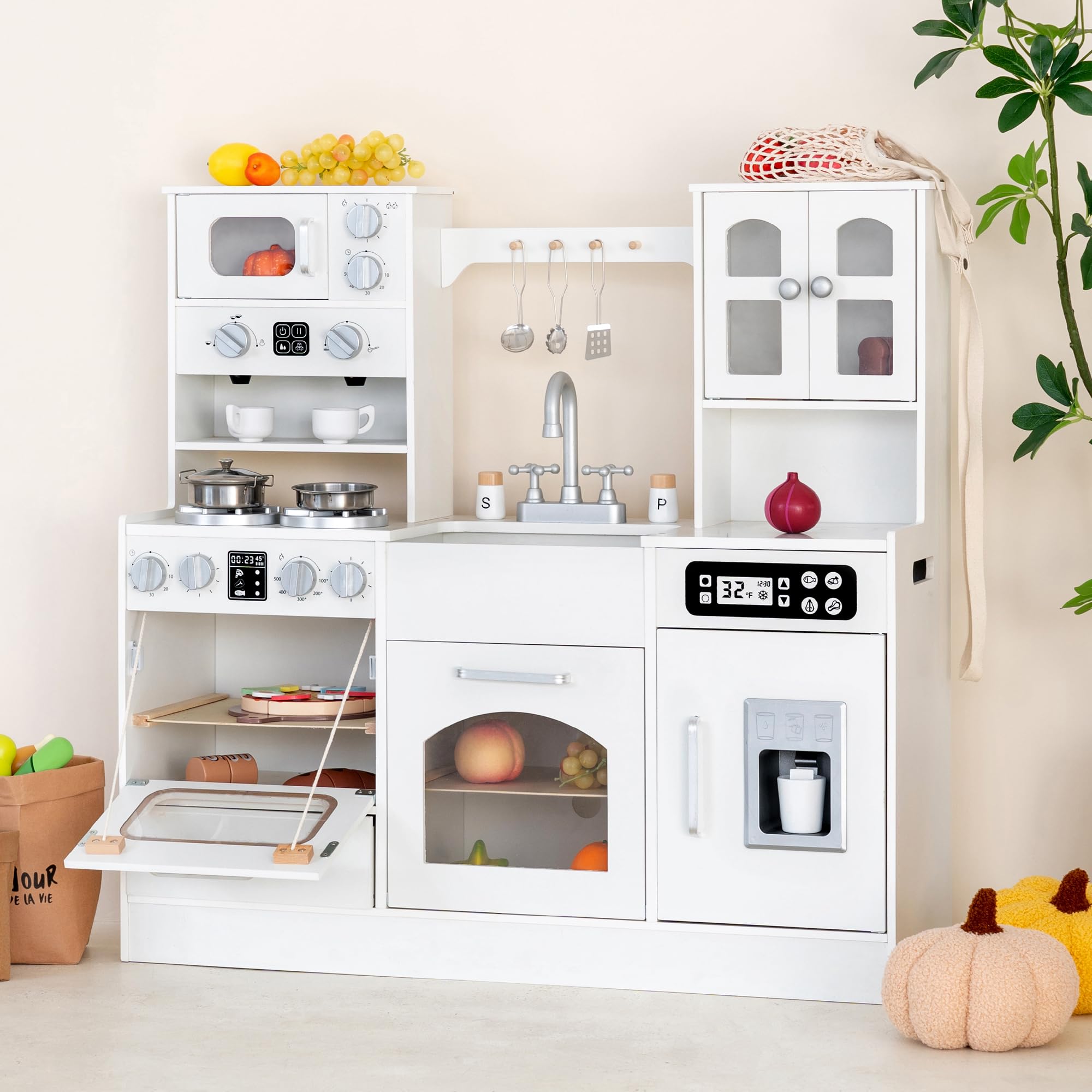 その他 MODERN KITCHEN CHILDREN PLAY HOUSE Amazon.com: Wooden Play Kitchen for Kids with Realistic