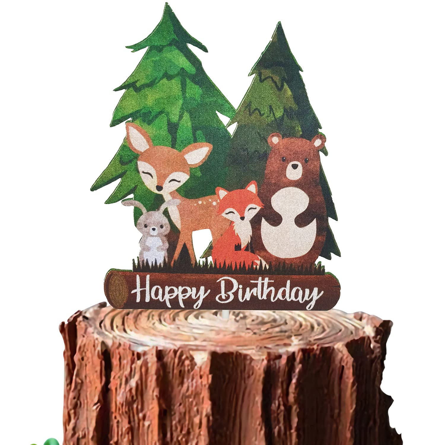Buy Woodland Animals Cake Topper, Woodland Animals Happy Birthday Cake