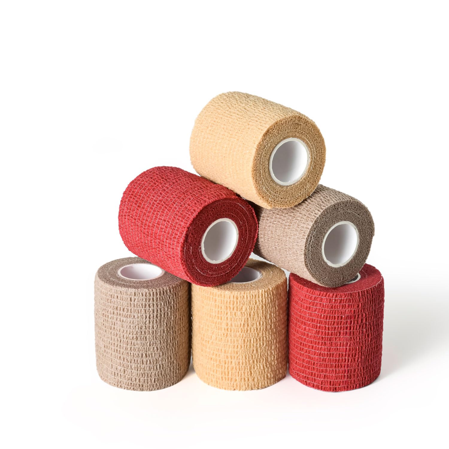 WePet Pet Wrap, Self-Adhesive, Only Sticks to Itself, Non-Woven Tape for Dog Legs, Paws, Wounds, First Aid Cohesive Gauze for Horse, Cat, Bird, Animal, 6 Rolls, 2 Inch, Solid Color A-image-15