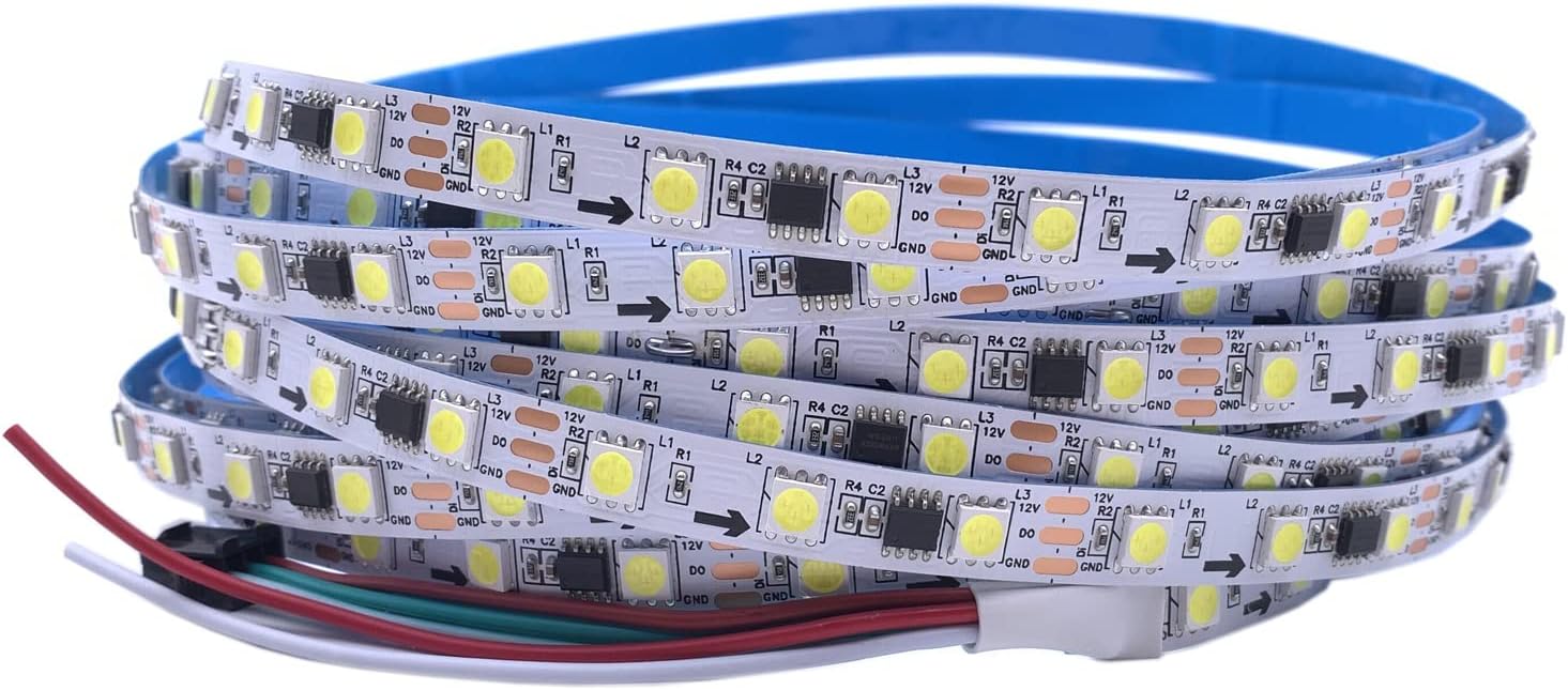 DC12V WS2811 LED Strip 5050 White Warm White Single Color Pixel Light Addressable Horse Race External 1 IC Control 3Leds (WS2811 White)