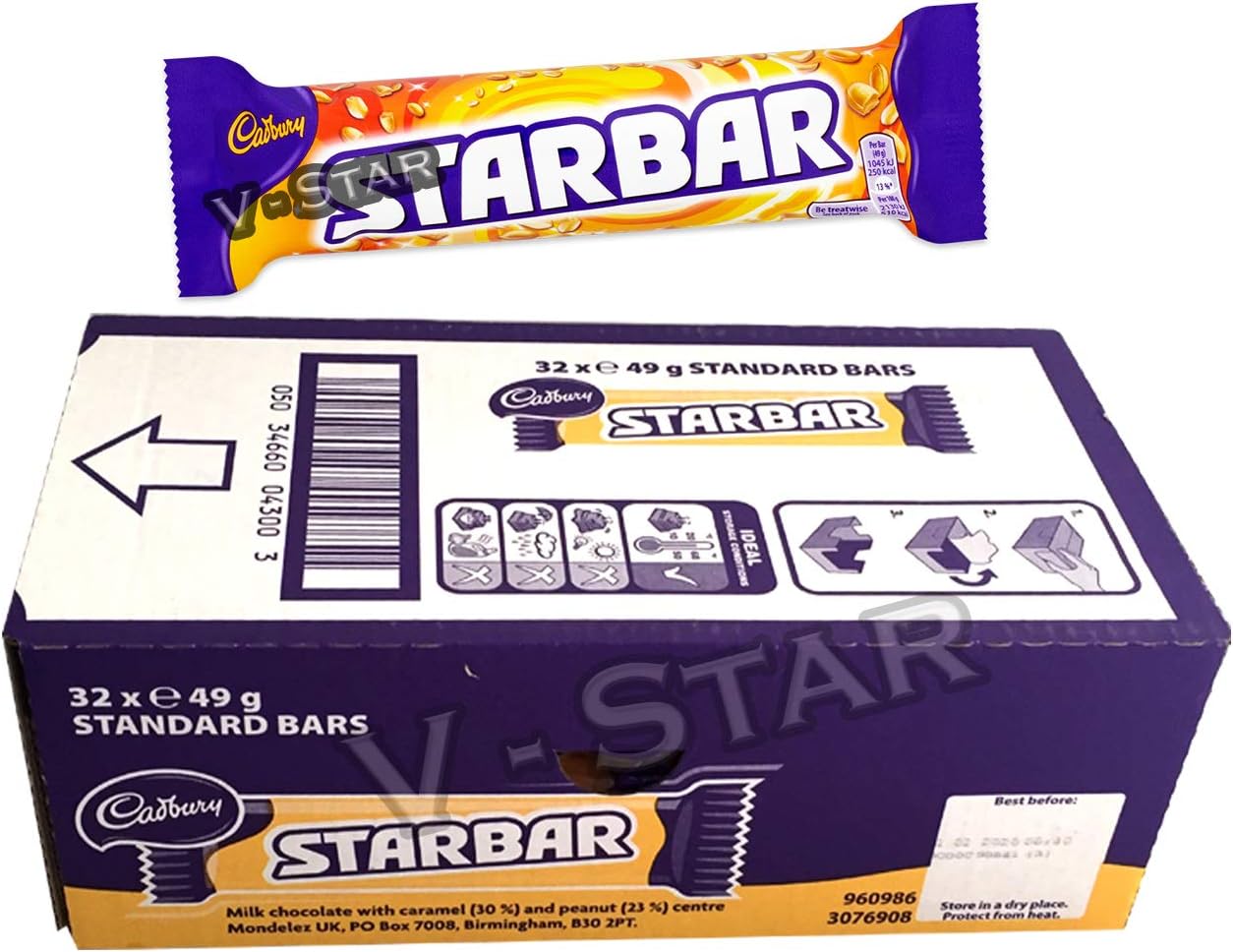 Cadbury Starbar Chocolate, 49 g, Pack of 32