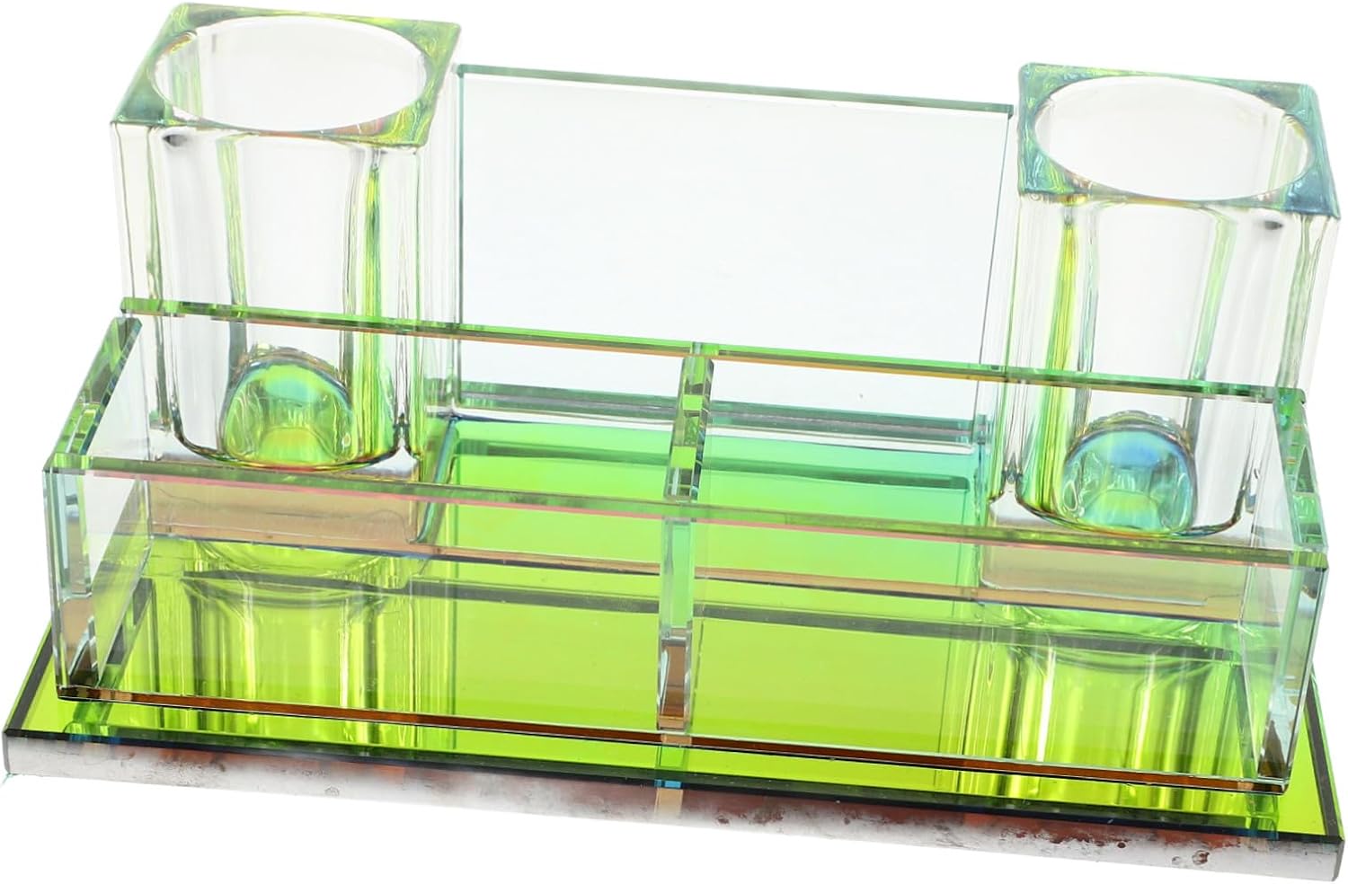 Crystal Microphone Stand Slot Desktop Holder for Mics Storage High Stability Organizes Two Microphones for Recording and Streaming