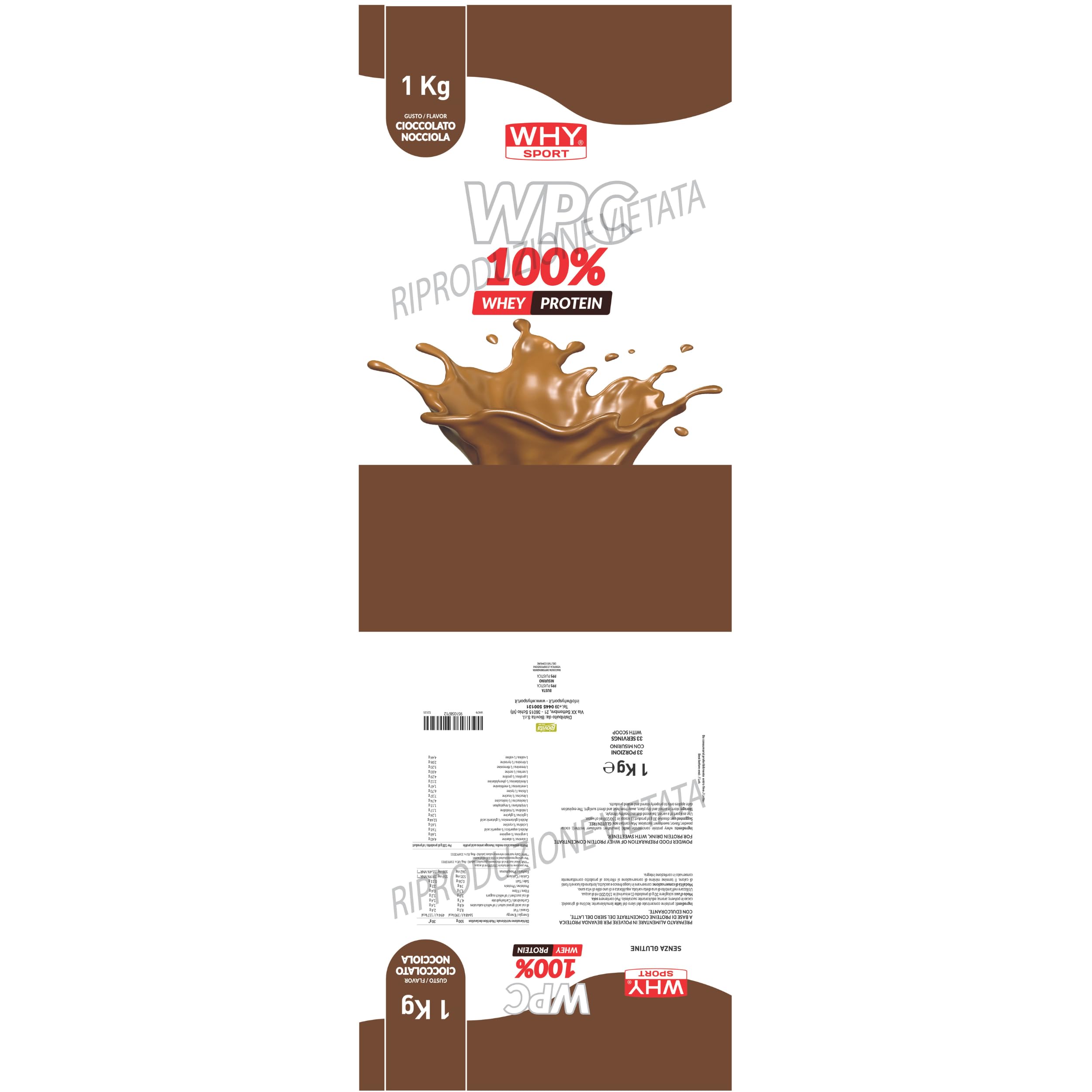 WHY SPORT WPC 100% WHEY PROTEIN 1 KG Choco Nut