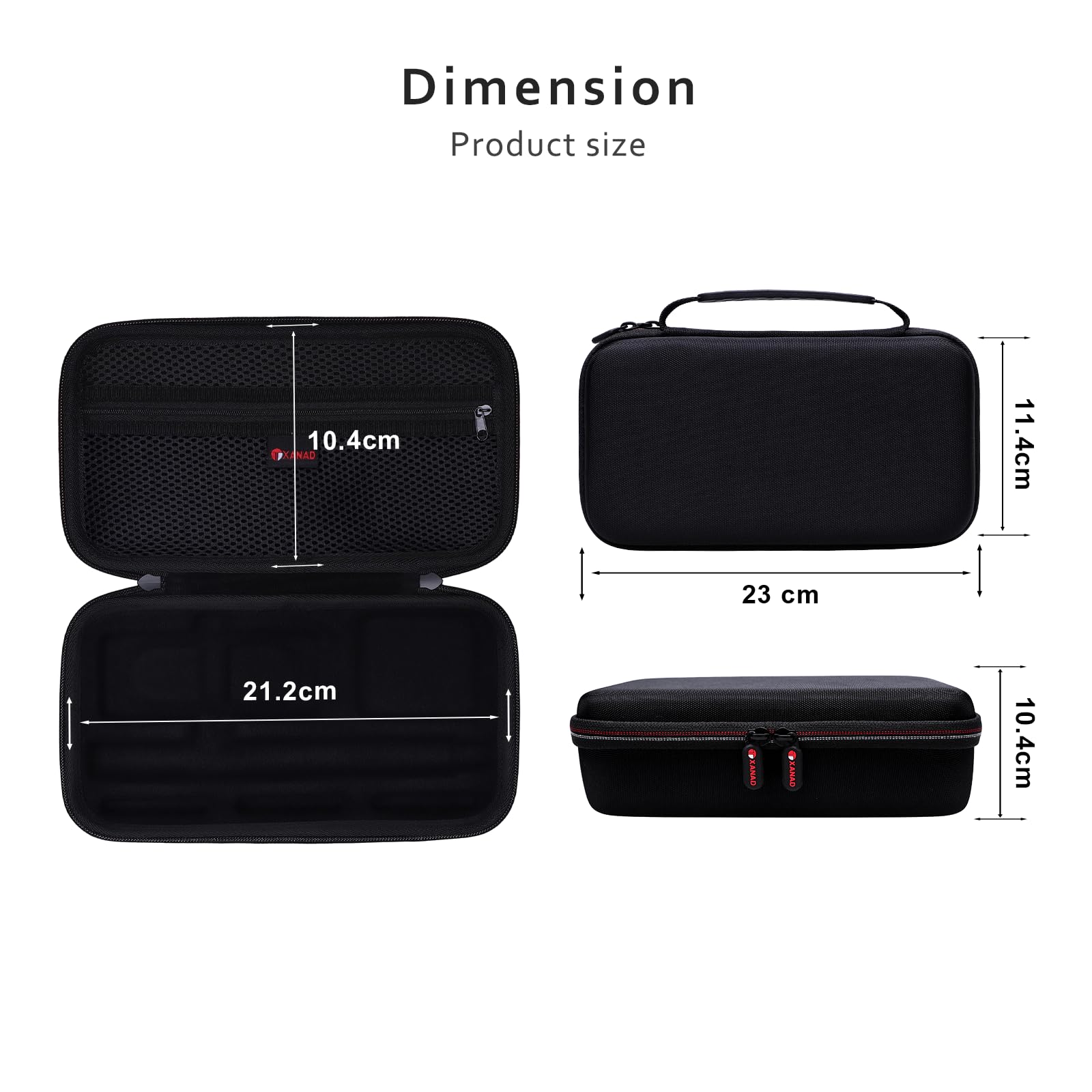 XANAD Sac de Transport pour caméras d'action Insta360 X5 X4 X3 One X2 GO 3 - Sac à bandoulière Compatible avec Perche à Selfie Invisible de 114 cm et Accessoires (Noir)