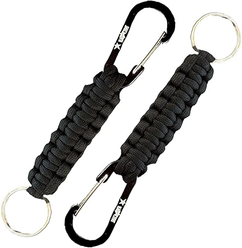 Miniatura 1 de Llavero Paracord con mosquetón  2 llaveros de mosquetón para mochila, supervivencia, campamento. Llaveros de paracaídas para hombre