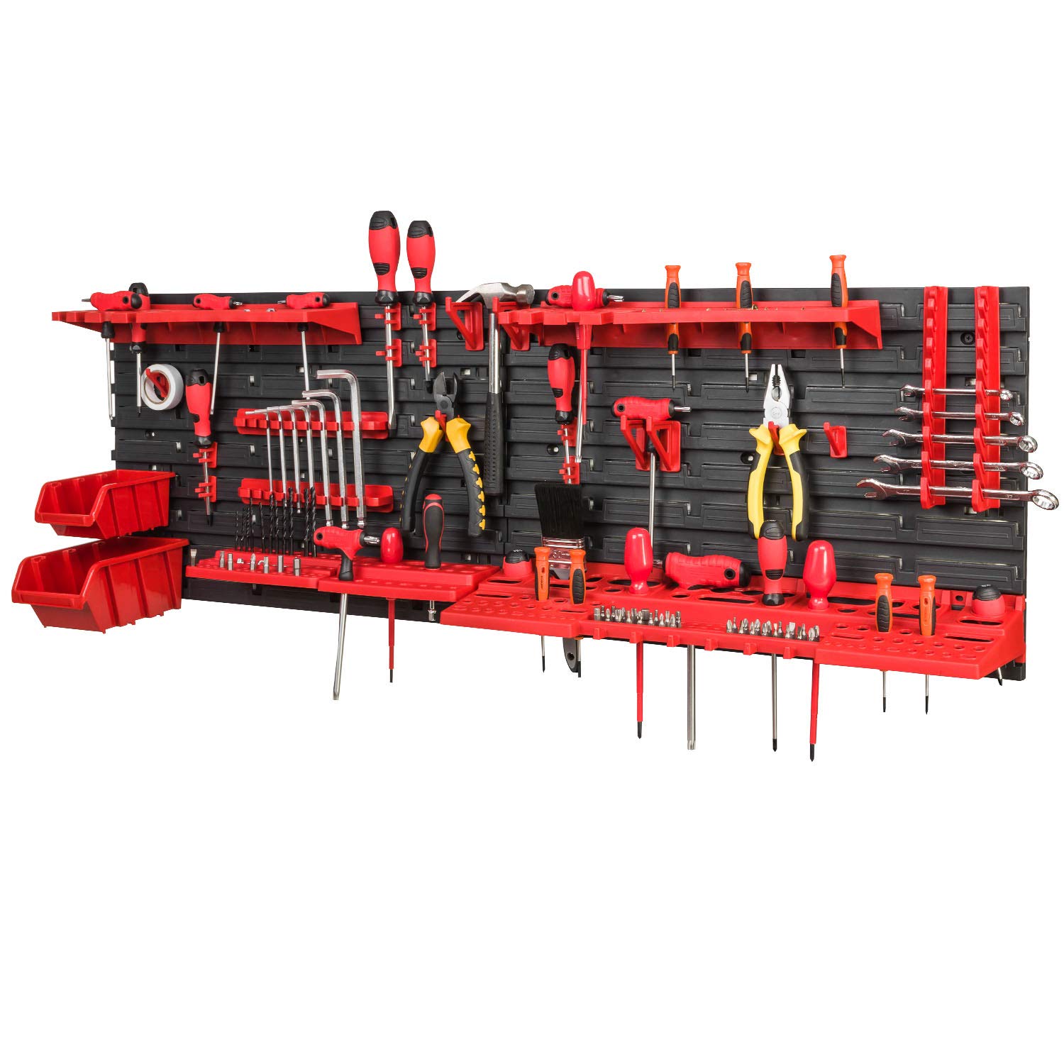 Pafen Red Storage System 1152 X 390 Mm Stacking Boxes Wall Shelf Storage Boxes 2 Boxes